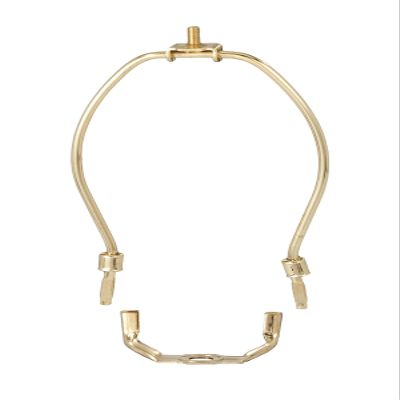 B&P Lamp 7 Inch Heavy Duty Lamp Shade Harp Holder for Table and Floor Lamps, Brass Plated Steel Finish