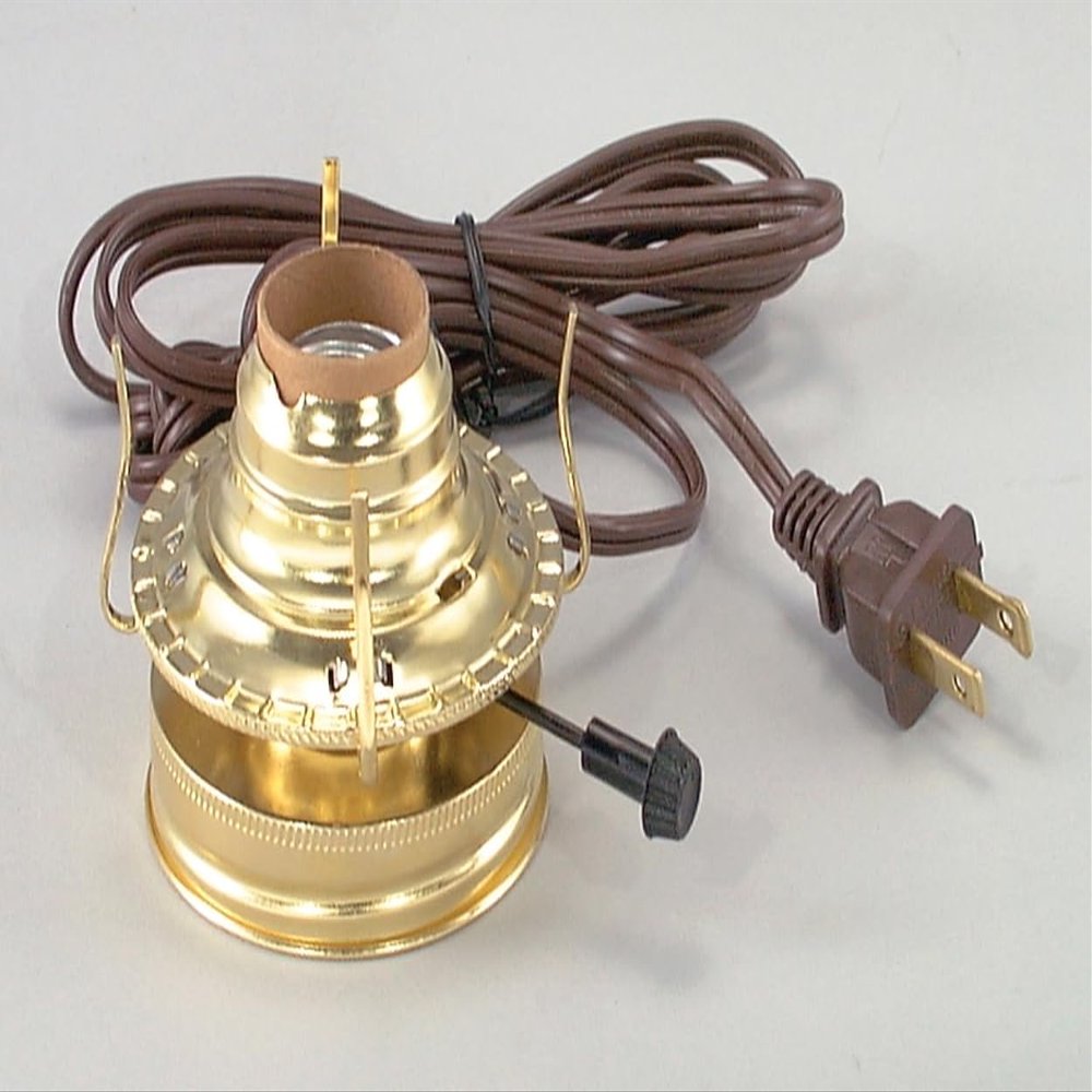 B&P Lamp Mason Jar Adaptor with Clear Silver Cord