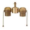 B&P Lamp 2-Lite Cluster W/Pull-Chain Sockets, Unfinished Brass view 1