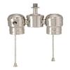 B&P Lamp 2-Lite Cluster W/Pull-Chain Sockets, Nickel Plated view 1