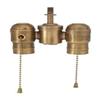 B&P Lamp 2-Lite Cluster W/Pull-Chain Sockets, Antique Brass view 1