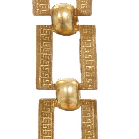 B&P Lamp Unfinished Brass Greek Key Stamped Chain