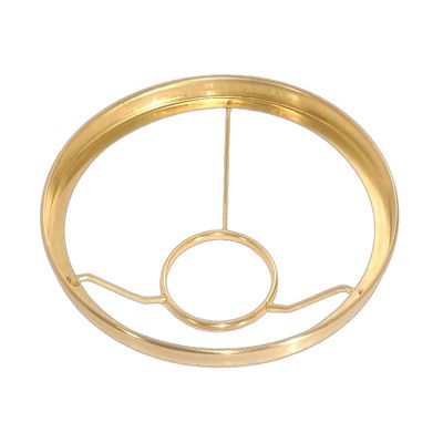 B&P Lamp 10" Fitter Shade Ring Holder for No. 2 Size Brass Plated Oil or Kerosene Lamp Burners