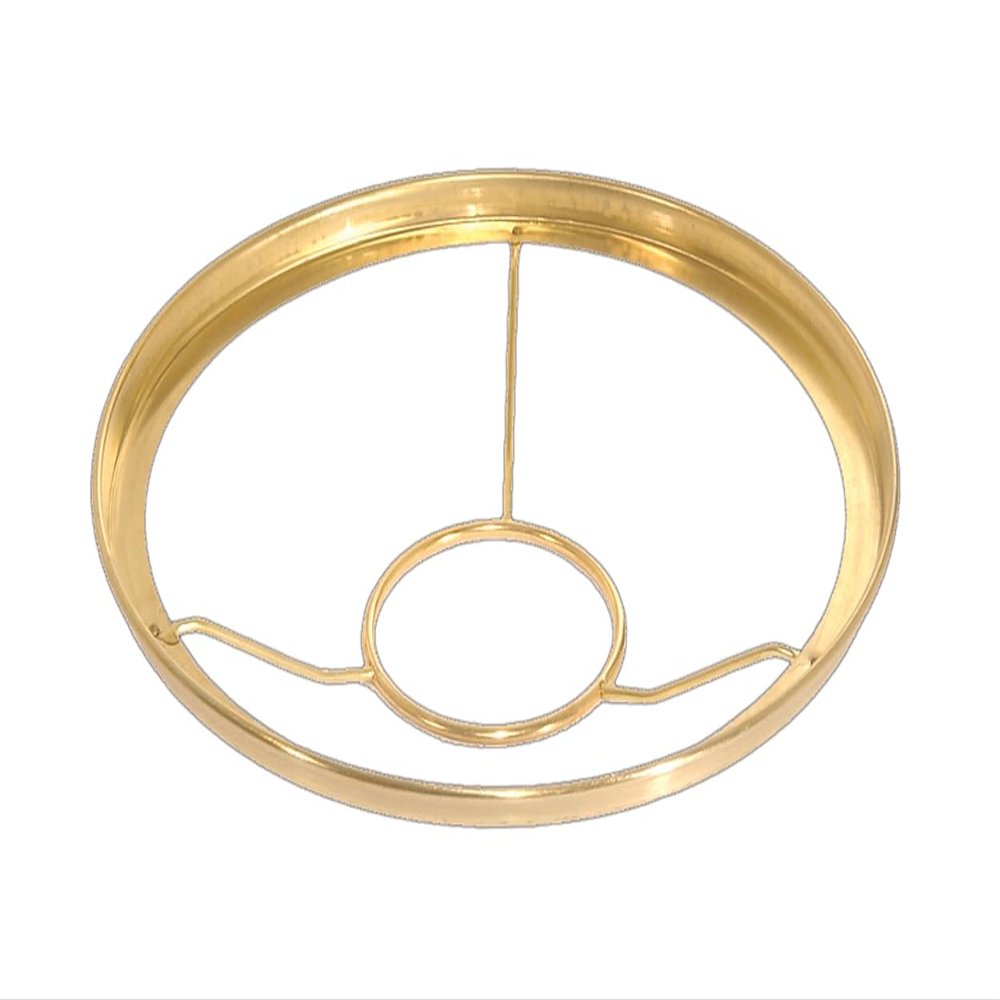 B&P Lamp 10" Fitter Shade Ring Holder for No. 2 Size Brass Plated Oil or Kerosene Lamp Burners