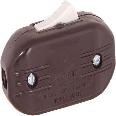 B&P Lamp Brown Color Heavy Duty Switch for Rayon Lamp Cord,