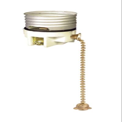 B&P Lamp Porcelain Pull-Chain Socket Interior, Polished & Lacq. Brass Finish Chain