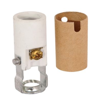 B&P Lamp 2 Inch Height, High Heat, Keyless Porcelain Candelabra E12 Socket, Tapped 1/8 IP