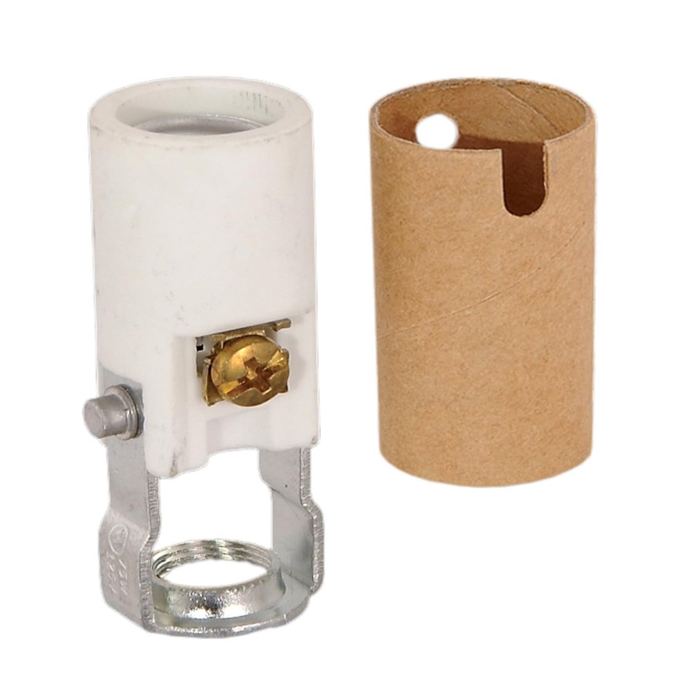 B&P Lamp 2 Inch Height, High Heat, Keyless Porcelain Candelabra E12 Socket, Tapped 1/8 IP