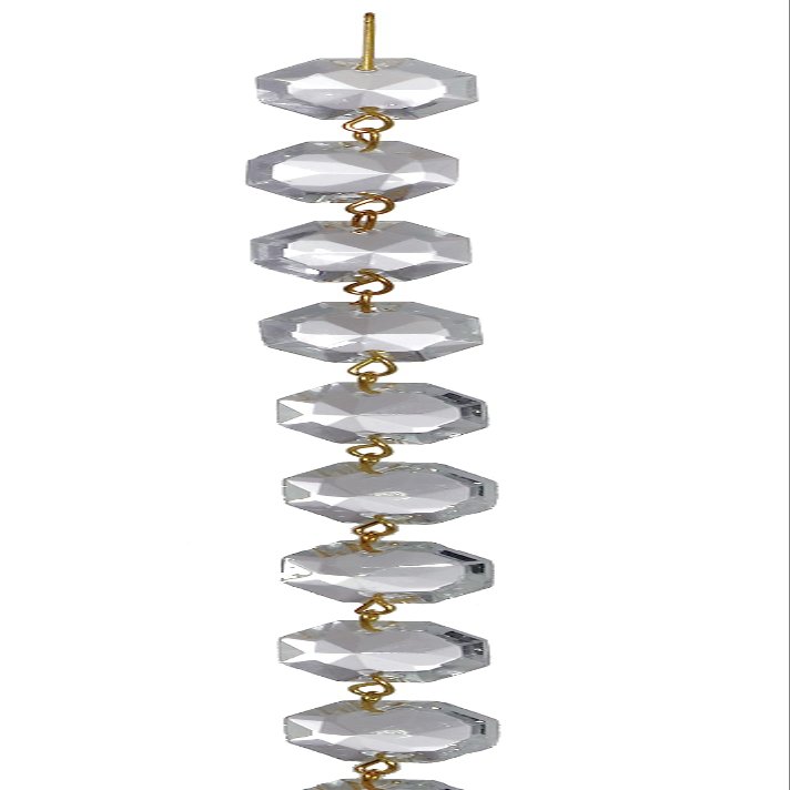 B&P Lamp 39 Inch Crystal Jewel Chain - 16MM, Nickel Pins