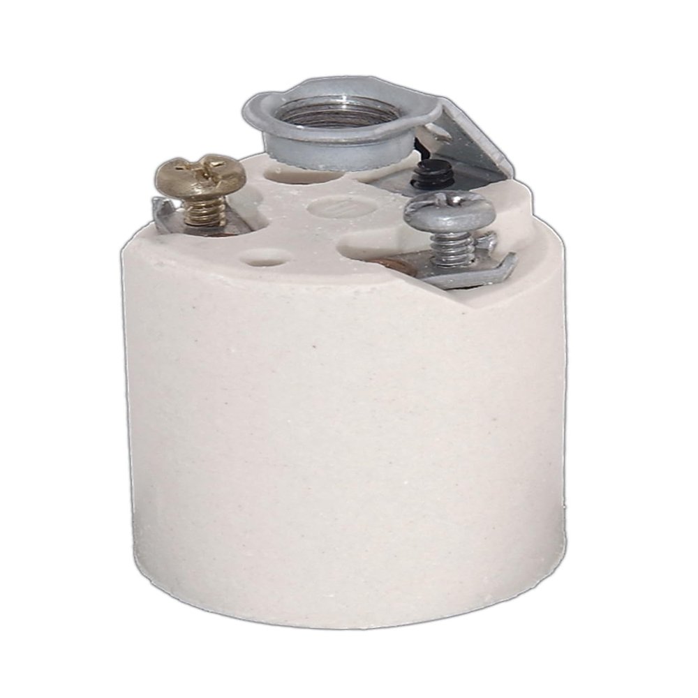 B&P Lamp Porcelain Fixture Socket W/Detachable Hickey