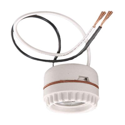 B&P Lamp 2-Piece Ring-Type Medium Base Porcelain Socket W/9" Leads