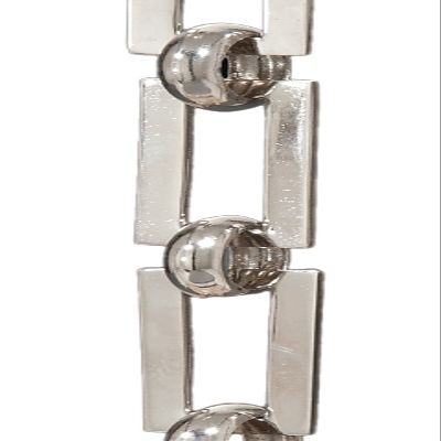 B&P Lamp Hand Made Rectangular Chain, Nickel Plated