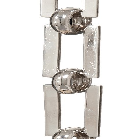 B&P Lamp Hand Made Rectangular Chain, Nickel Plated
