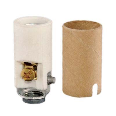 B&P Lamp Keyless Porcelain Candle Socket, 1-9/16 Inch Height