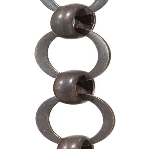B&P Lamp Hand Made Oval Chain, Antique Finish