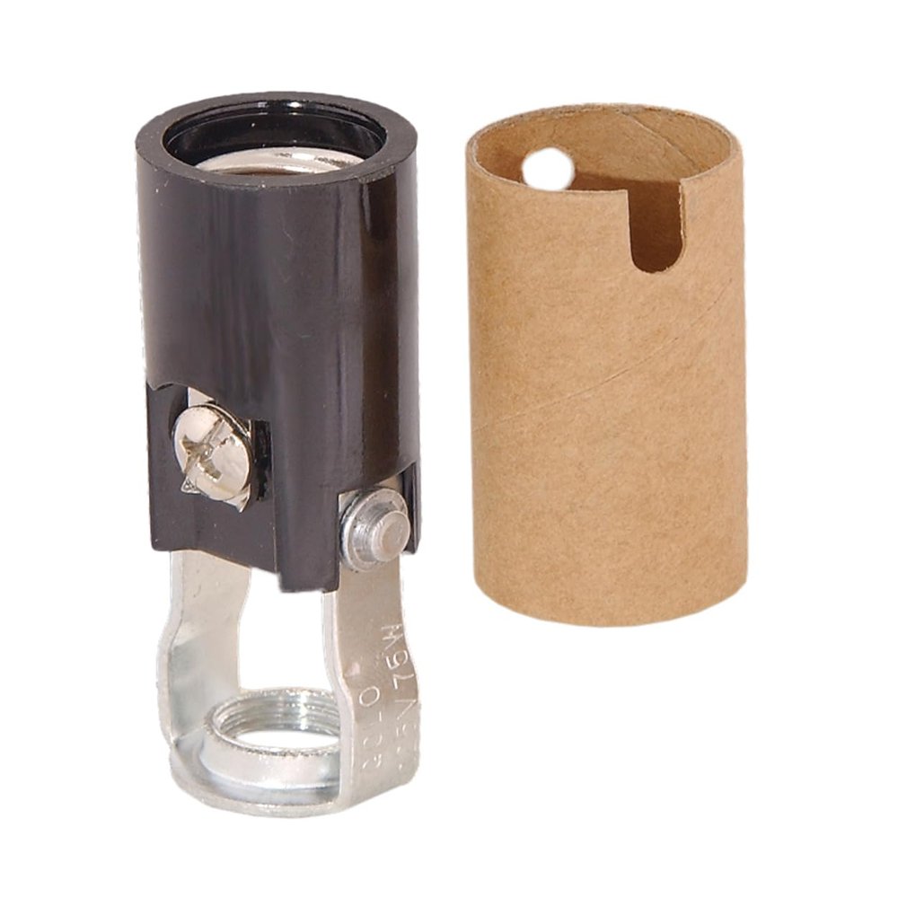 B&P Lamp 2 Inch Keyless Candelabra Socket with Insulator, Tapped 1/8 IP
