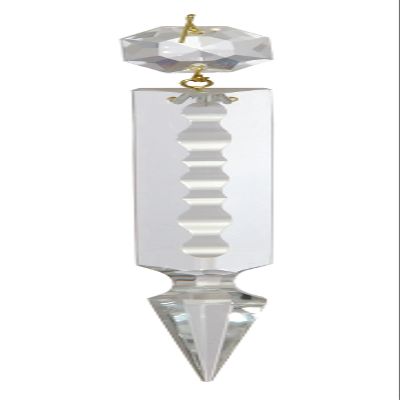 B&P Lamp 5 Inch (125MM) Crystal Chandelier Light Replacement Pendant Prism, Spear Cut Brass Pin