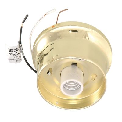 B&P Lamp Wired Fixture Holder, 4" Fitter, Polished Brass Finish