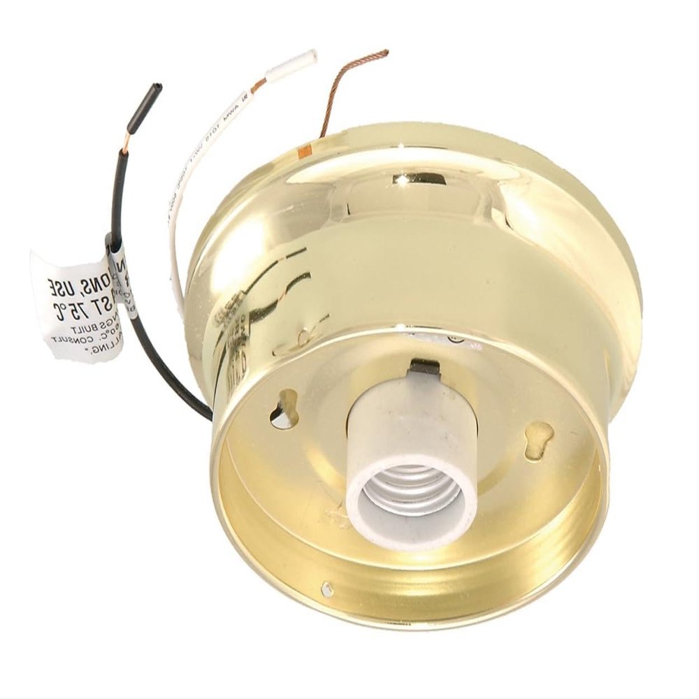 B&P Lamp Wired Fixture Holder, 4" Fitter, Polished Brass Finish