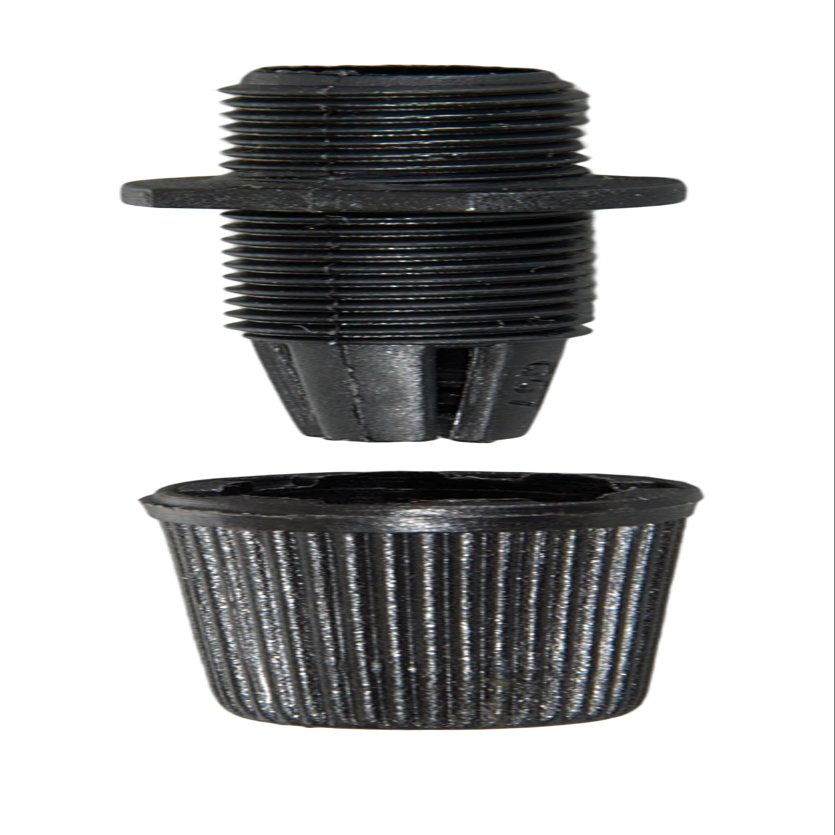 B&P Lamp Cord Grip Bushing for Twisted Pair Cotton and Rayon Cord, Black