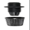 B&P Lamp Cord Grip Bushing for Twisted Pair Cotton and Rayon Cord, Black view 1
