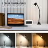 CeSunlight CRI 90+ Eye-Care Clip Light for Reading, 6W Small Clamp Lamp for Desk, Flexible Gooseneck Clip Lamp for Bed Headboard with 3 Color Modes & 10 Brightness(Adapter Include) view 2
