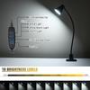 CeSunlight CRI 90+ Eye-Care Clip Light for Reading, 6W Small Clamp Lamp for Desk, Flexible Gooseneck Clip Lamp for Bed Headboard with 3 Color Modes & 10 Brightness(Adapter Include) view 3