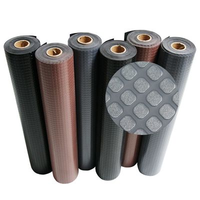 Rubber-Cal Block-Grip Rubber Runner Mat - 2mm x 4ft x 15ft Rubber Rolls - Brown