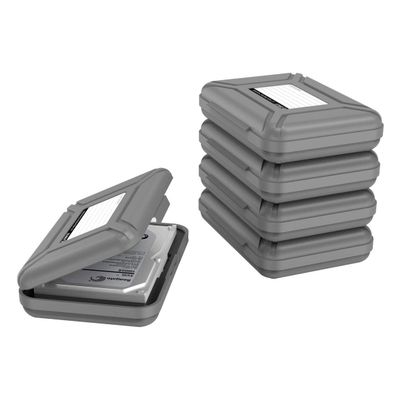 ORICO External Hard Drive Case for 3.5 Inch HDD/SSD 5 Packs Portable Hard Drive Carrying Protective Storage Box Anti-Static and Shockproof -PHX5S