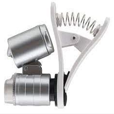 Grow1 Clip Microscope 60x Magnification with LED and UV Light Portable Phone Attachment Microscope