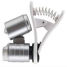 Grow1 Clip Microscope 60x Magnification with LED and UV Light Portable Phone Attachment Microscope