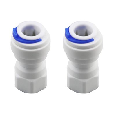 Faucet Quick Connector Fitting Parts for Reverse Osmosis RO System 1/4 Inch Thread x 3/8 Inch Tube (DC-019)
