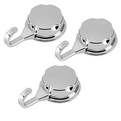 Pack of 3 Vacuum Suction Cup Hook Heavy-Duty ABS Wall Hangers Home Bathroom Kitchen for Towel Robe and Loofah - Can be Mounted Only on Flat Smooth