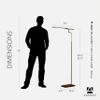 Adesso LED Floor Lamp, Wood & Antique Brass, Adjustable Height, 62.5 view 2