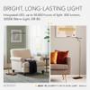 Adesso LED Floor Lamp, Wood & Antique Brass, Adjustable Height, 62.5 view 4