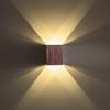 BRILLRAYDO 3W Dimmable Warm White LED Indoor Wall Recessed Mounted Decorative Light Square Up/Down Lamp Silver view 1