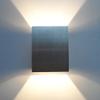 BRILLRAYDO 3W Dimmable Warm White LED Indoor Wall Recessed Mounted Decorative Light Square Up/Down Lamp Silver view 4