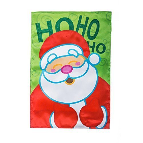 Santa EverNote Fiber Optic HoHoHo Garden Flag by Gifted Living