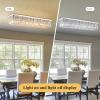Siljoy Modern Crystal Chandelier 10-Lights Rectangular Flush Mount Pendant Ceiling Light Fixture Rectangle K9 Crystal Raindrop Chandelier for Dining Living Room Kitchen Island L47'' x W10'' x H10' view 4
