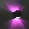 BRILLRAYDO 3W Dimmable Purple LED Indoor Wall Recessed Mounted Decorative Light Square Up/Down Lamp Silver view 1