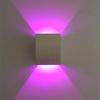 BRILLRAYDO 3W Dimmable Purple LED Indoor Wall Recessed Mounted Decorative Light Square Up/Down Lamp Silver view 4