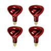 (4 Pack) 250 WATT BR40 RED Heat LAMP SHATTERPROOF Light Bulb RED Glass 5,000 Hours Supra Life Heat LAMP Shatter Resistant view 1