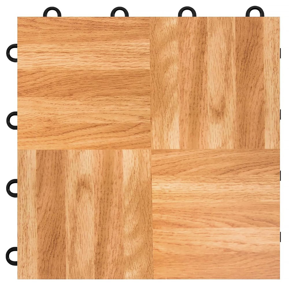 VersaStep by FlooringInc 12 x 12 Inch Interlocking Dance Floor Tiles, Portable Vinyl Dance Floor for Home Practice, 3/8 Inch Thick Snap Together Tap and Ballet Flooring, Oak, 1 Tile, 1 Sq Ft