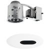 Juno Lighting TC44R & 445-WH Combo 4-Inch Low-Voltage TC rated Remodel Recessed Housing with Adjustable/Downlight Slot Aperture Trim, White view 1
