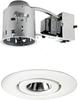 Juno Lighting TC44R & 440-WH Combo 4-Inch Low-Voltage TC rated Remodel Recessed Housing with Flush Gimbal Ring Trim, White view 1