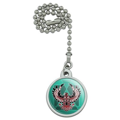 GRAPHICS & MORE Black Hawk Native American Design Style Ceiling Fan and Light Pull Chain