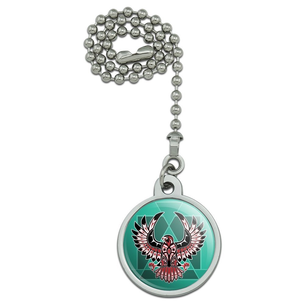 GRAPHICS & MORE Black Hawk Native American Design Style Ceiling Fan and Light Pull Chain