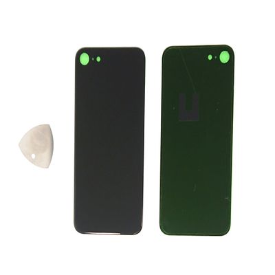 (md0410) Compatible for iPhone 8 4.7" Black Space Gray Back Glass Door Grey Cover Phone Replacement Part with Adhesive and Opening Tool