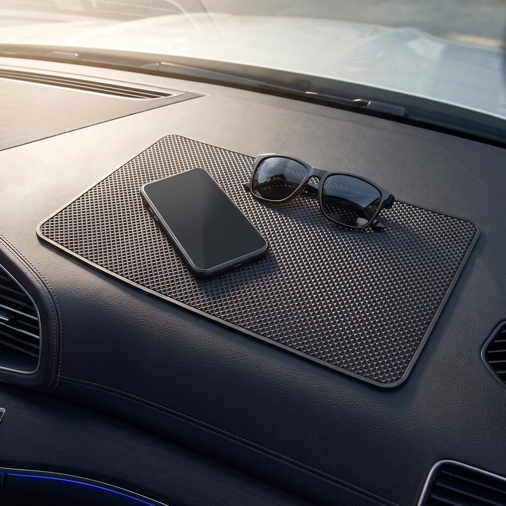 Tianmei Extra Large Car Dashboard Non-Slip Mat 10.6x6.1in Rubber Pad Black