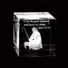 LDS The Good Shepherd 60 X 60 X 60mm Crystal Cube - "I Am the Good Shepherd and Know My Sheep." view 1